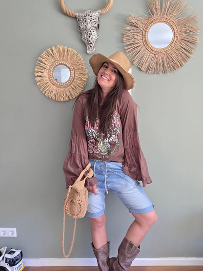 Kurze Baggy-Jeans